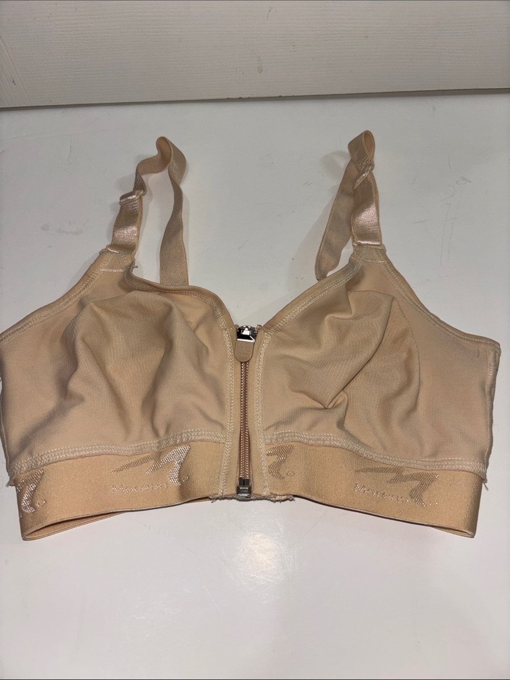 Front-Zip Nude MARENA Recovery Beige Post-Surgical Bra